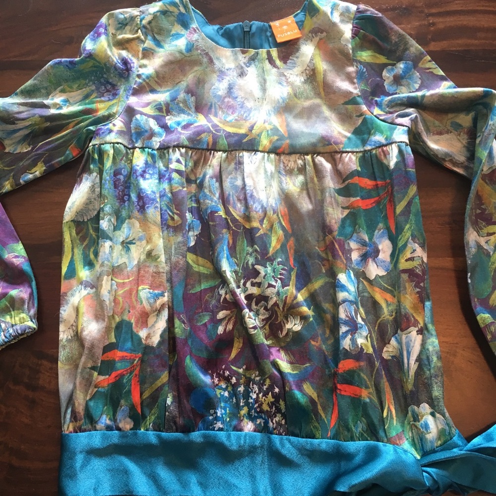 Pretty Watercolor Flowers long-sleeve Blouse top